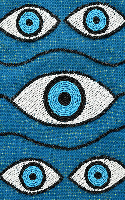Evil eye tufted Embellished tote