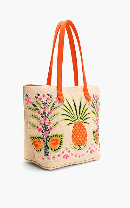 Pineapple Embellished Tote