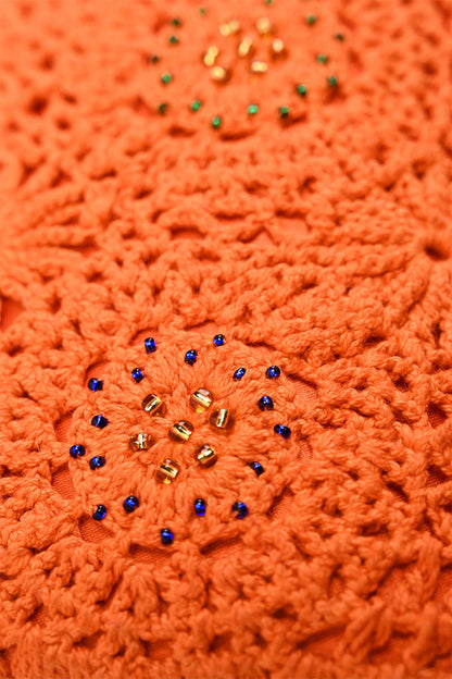 Tangerine Crochet Bucket Bag