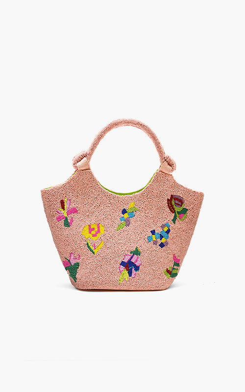 Sweet Pink Floral Handheld Bag