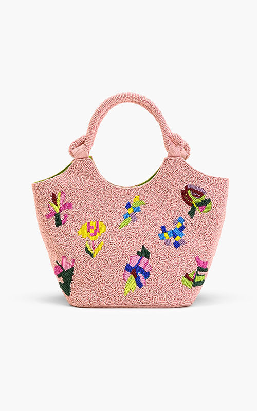 Sweet Pink Floral Handheld Bag