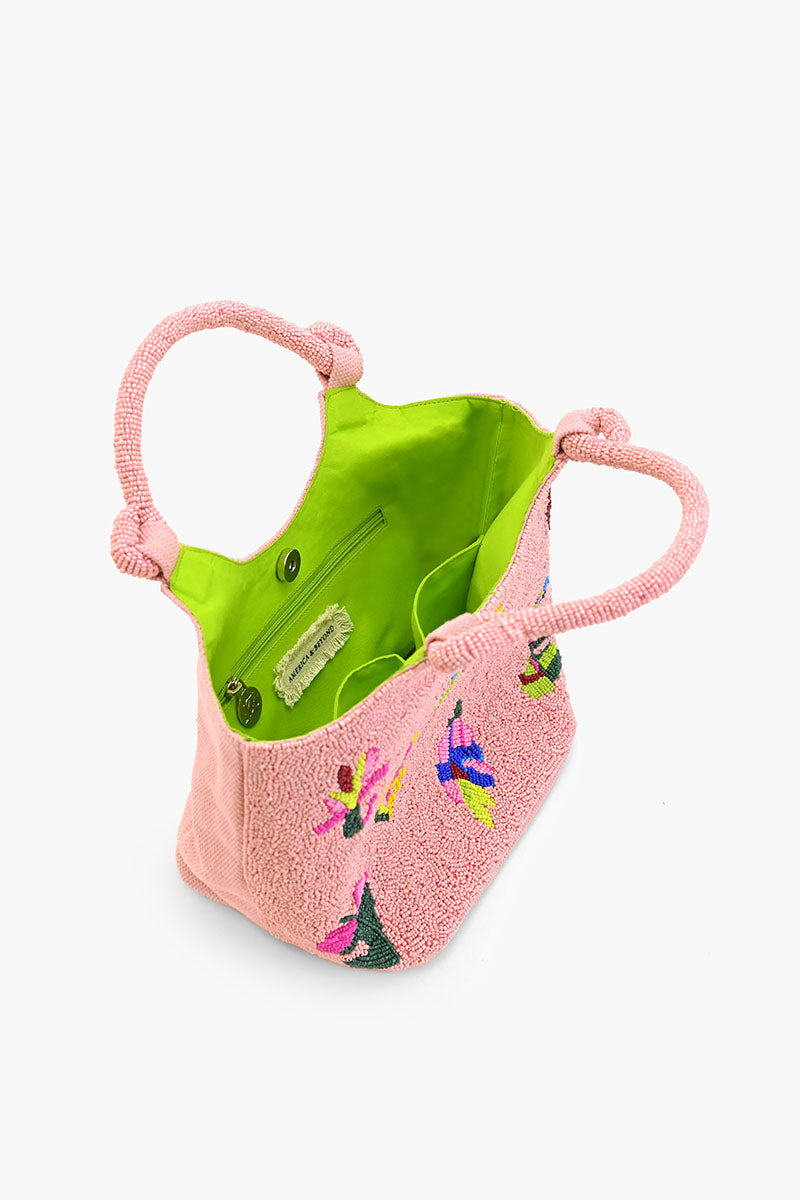 Sweet Pink Floral Handheld Bag