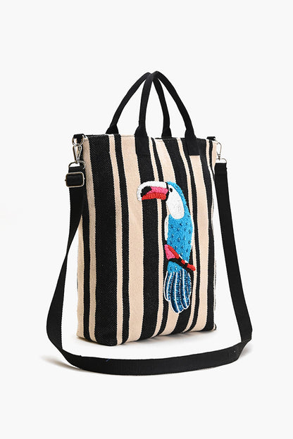 Toucan Striped Multipurpose Tote