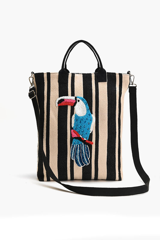 Toucan Striped Multipurpose Tote