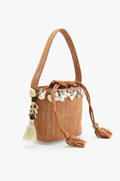 Raffia Reef Shell Bucket Bag