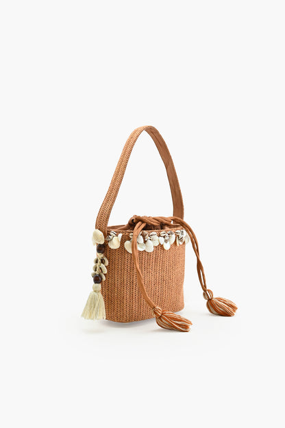 Raffia Reef Shell Bucket Bag