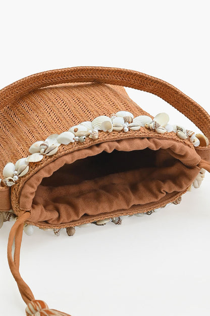 Raffia Reef Shell Bucket Bag