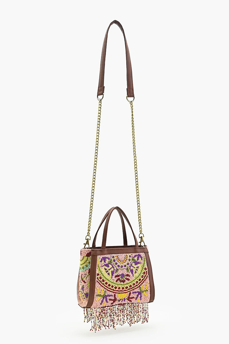 Nomad's Treasure Beaded Crossbody Bag