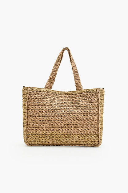 Bali Beaded Shell Raffia Tote