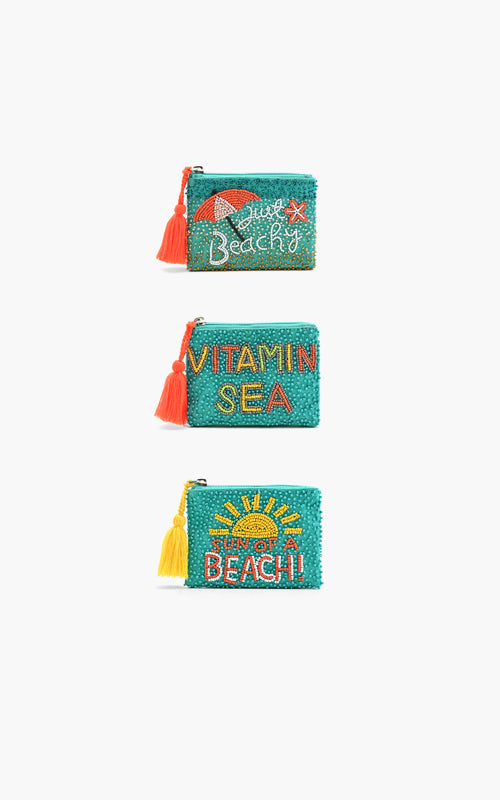 Set of 3 Beachy Coin Pouches