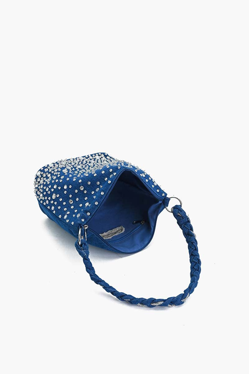 Denim Dazzle Beaded Bag