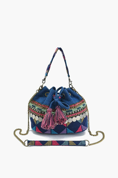 Gypsy Bloom Embellished Bucket Bag