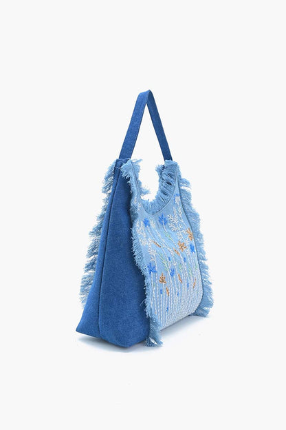 Garden Glimmer Embellished Tote