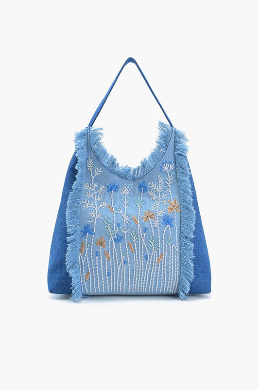 Garden Glimmer Embellished Tote