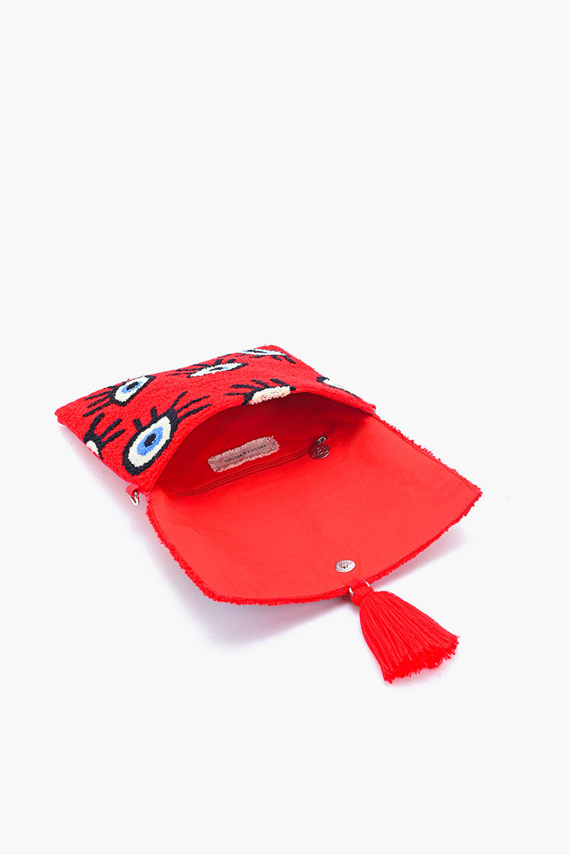 Ruby Whimsical Wonder Eye Clutch