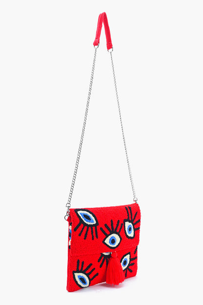 Ruby Whimsical Wonder Eye Clutch