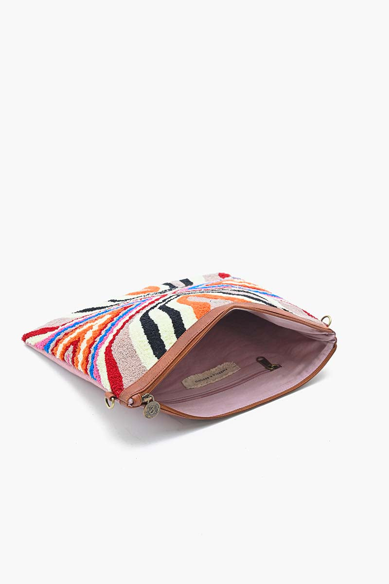 Colorful Abstract Embridered Clutch