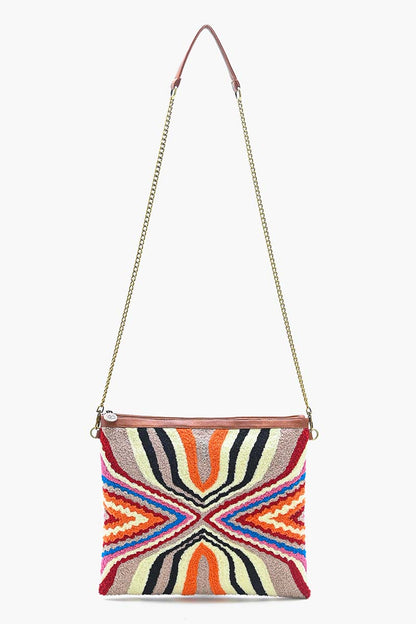 Colorful Abstract Embridered Clutch