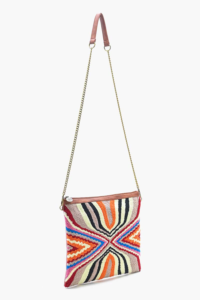 Colorful Abstract Embridered Clutch