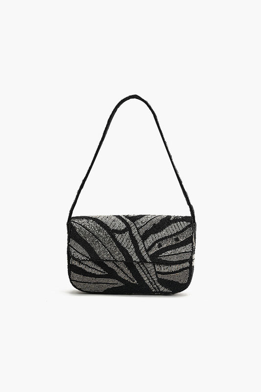 Midnight Silver Swirl Shoulder Bag