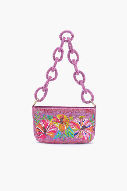 Petal Glimmer Embellished Shoulder Bag