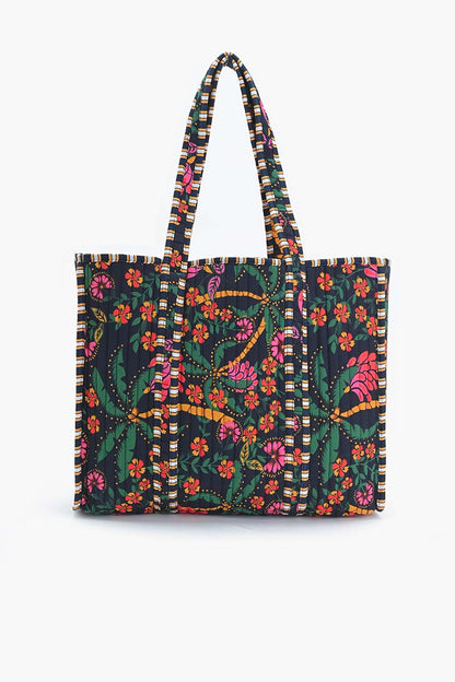 Charming Floral Embroidered Large Tote