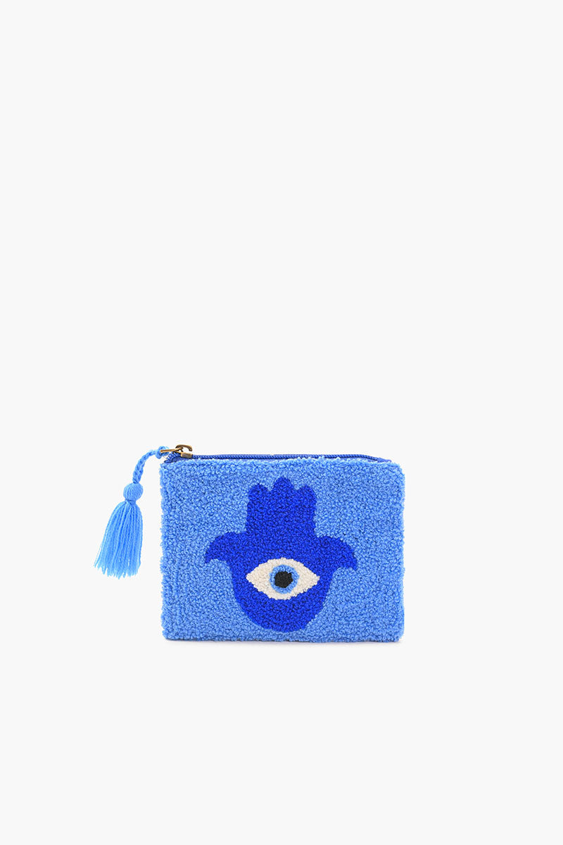 Set of 6 Blue Symbolic Embroidered Mini Pouches