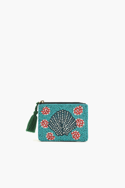 Oceanic Adventure Embellished Mini Pouch-Seashell