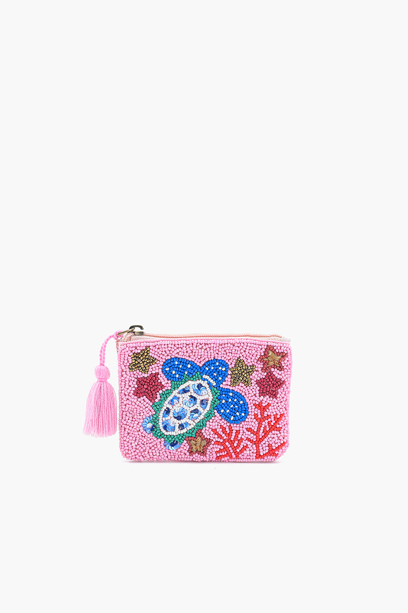 Oceanic Adventure Embellished Mini Pouch-Turtle