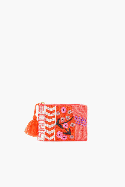 Tigerlily Beaded Mini Pouch