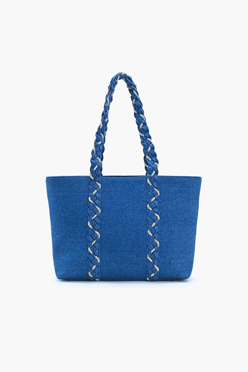 Denim Dazzle Beaded Tote