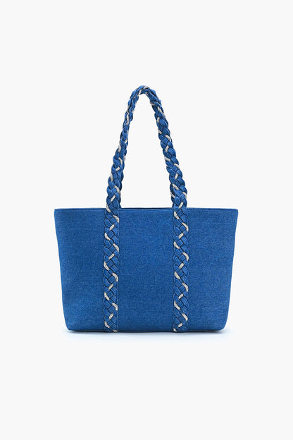 Denim Dazzle Beaded Tote