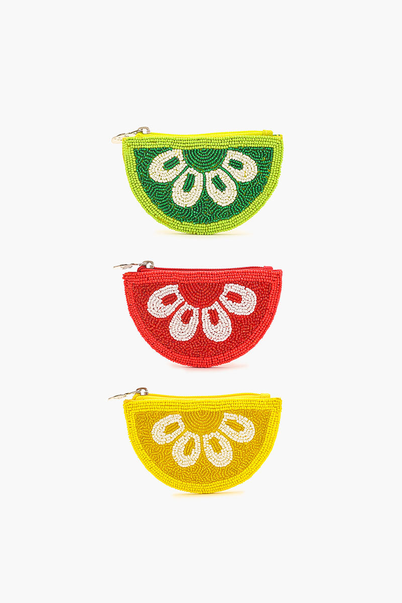 Citrus Splash Beaded Pouch Set of 3