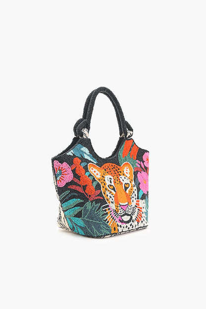 Tropical Leopard Embellished HandBags