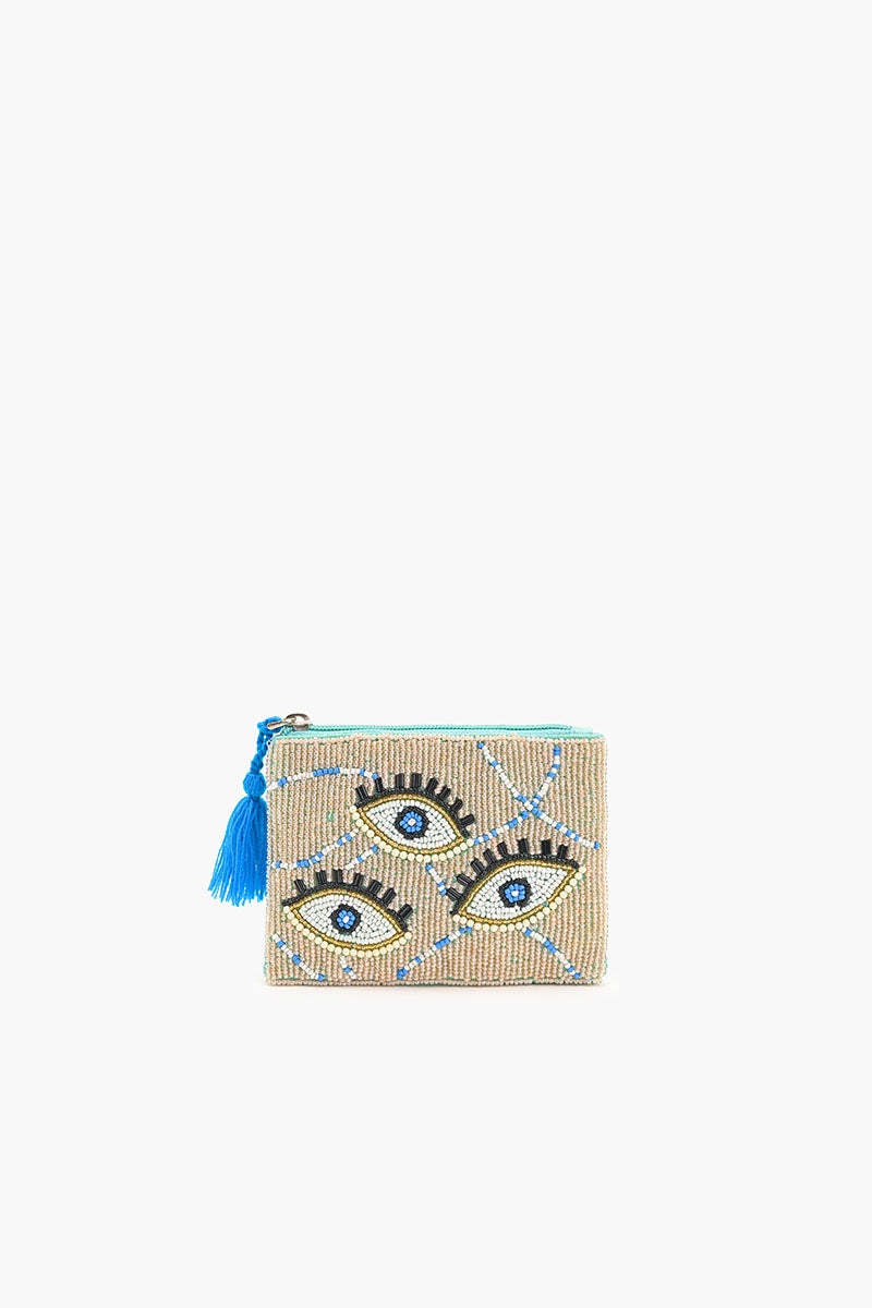 Celestial Evil Eye Embellished Mini Pouch