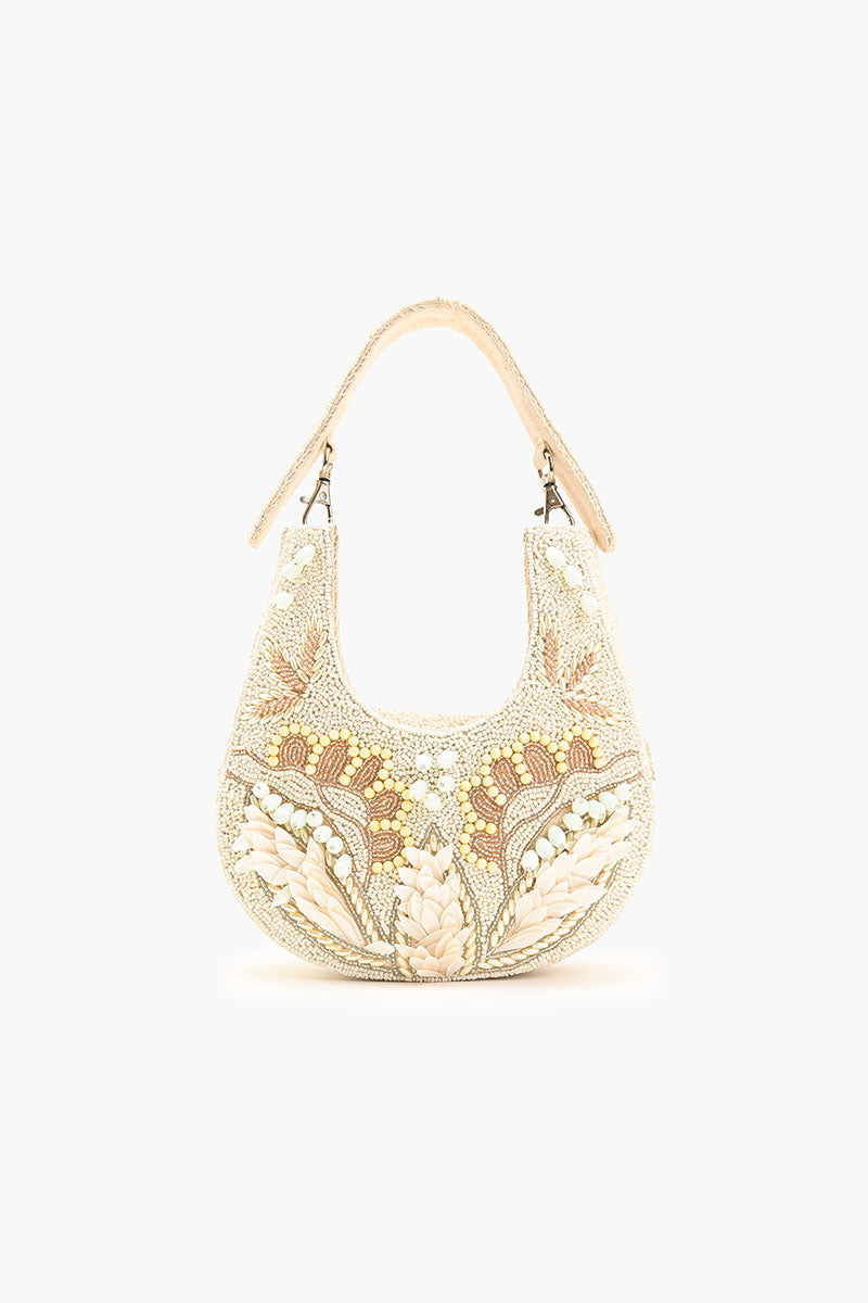 Shimmering Sands Embellished Mini Bag w Crossbody Strap