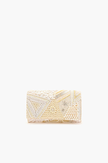 Shimmering Sands Embellished Clutch w/Crossbody Strap