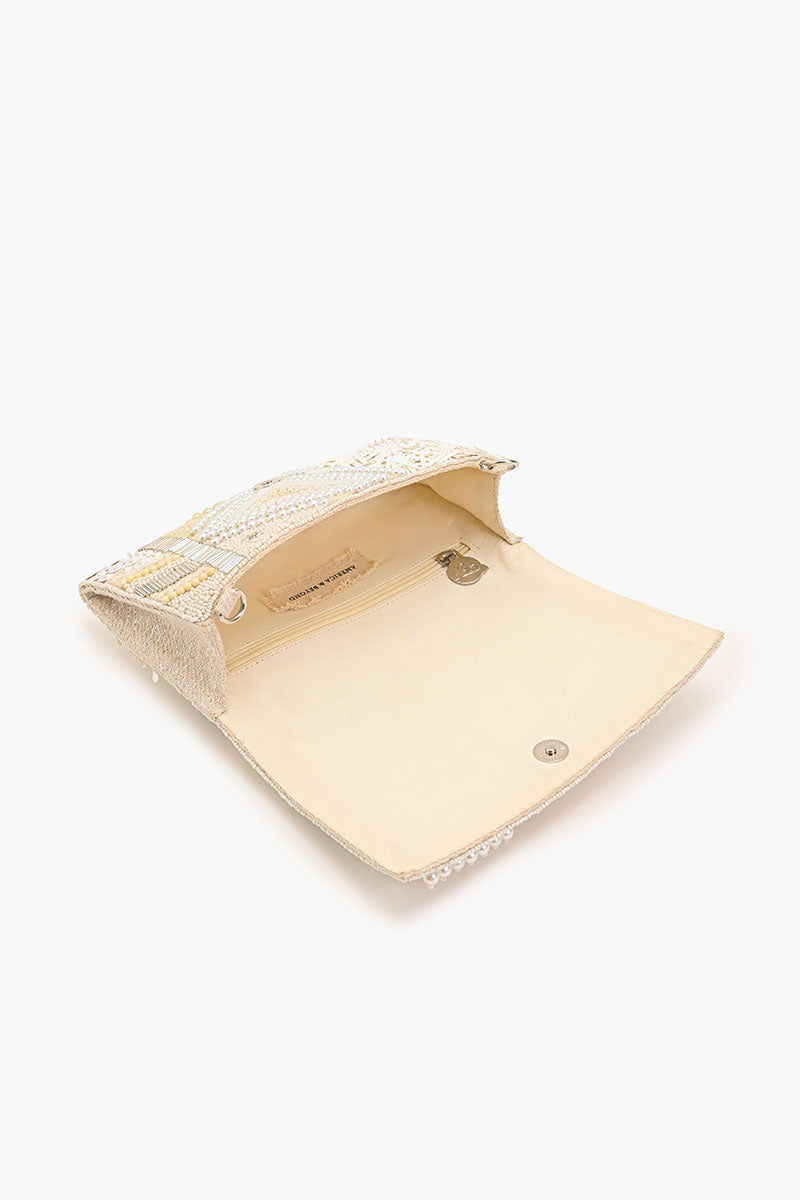 Shimmering Sands Embellished Clutch w/Crossbody Strap