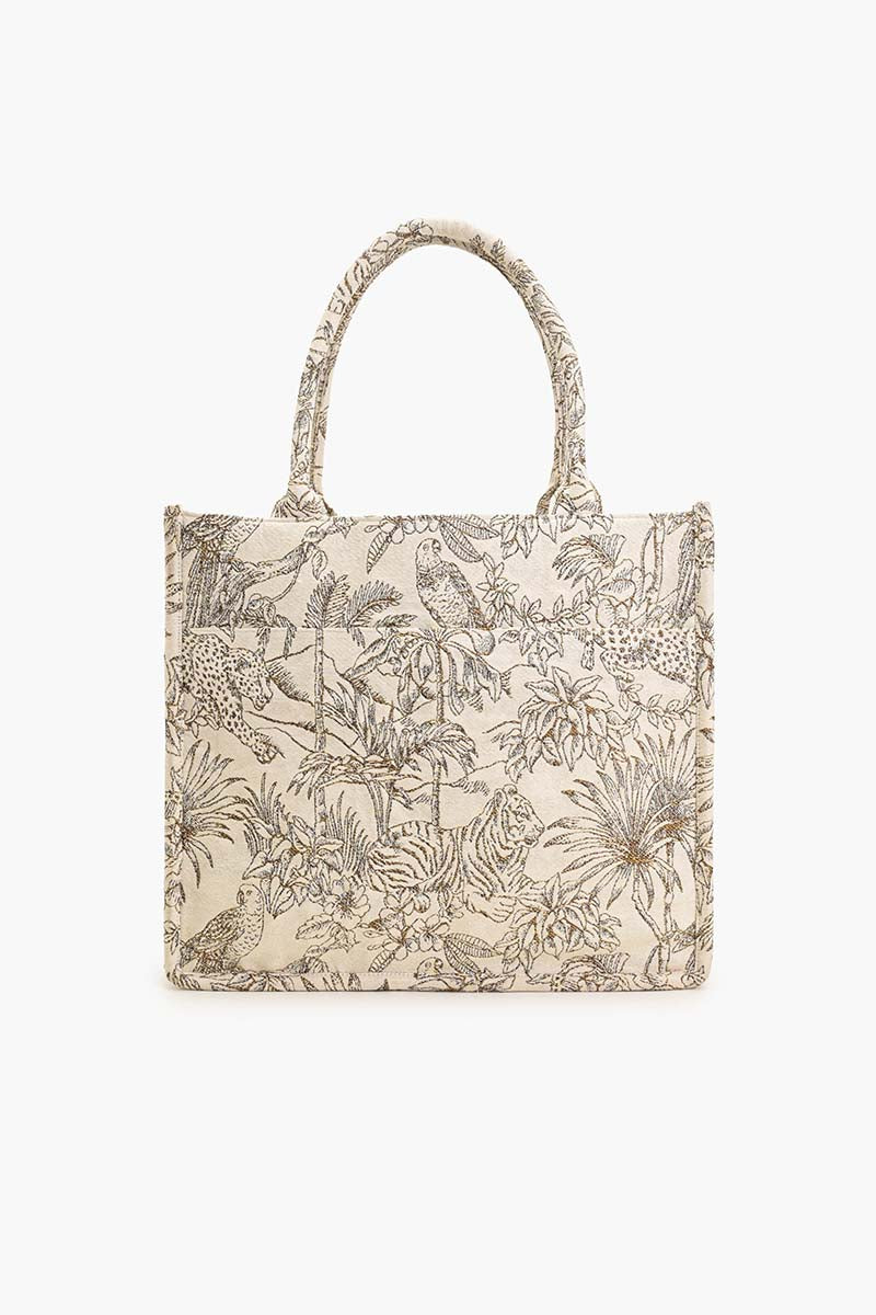 Gold African Safari Embellished Tote