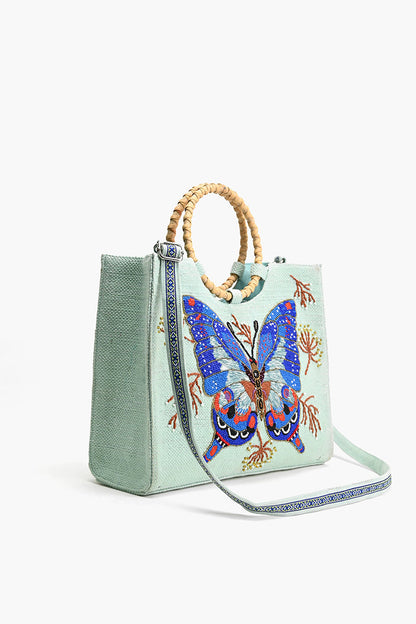 Periwinkle Blue Butterfly Tote