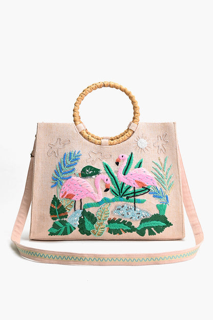 Tropical Pink Flamingo Tote