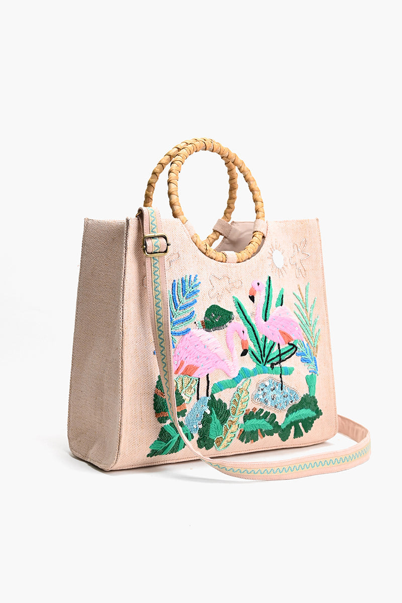 Tropical Pink Flamingo Tote