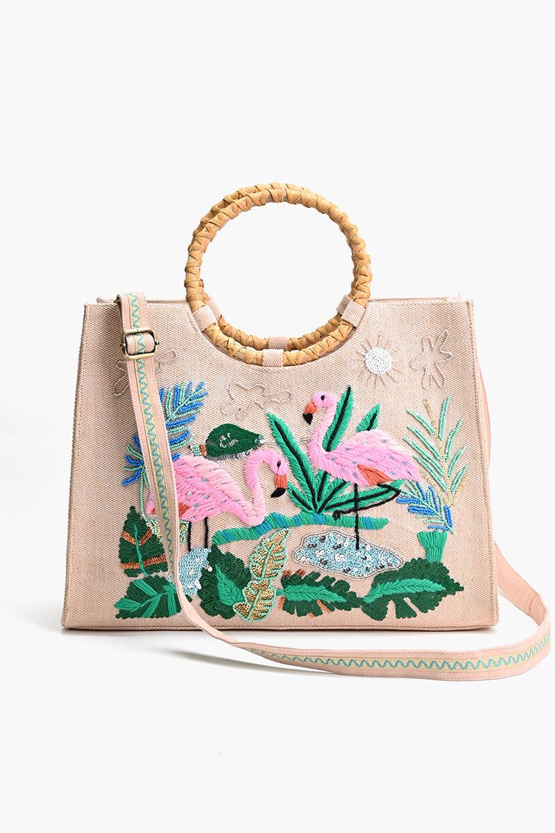 Tropical Pink Flamingo Tote