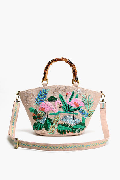 Tropical Pink Flamingo Mini Tote