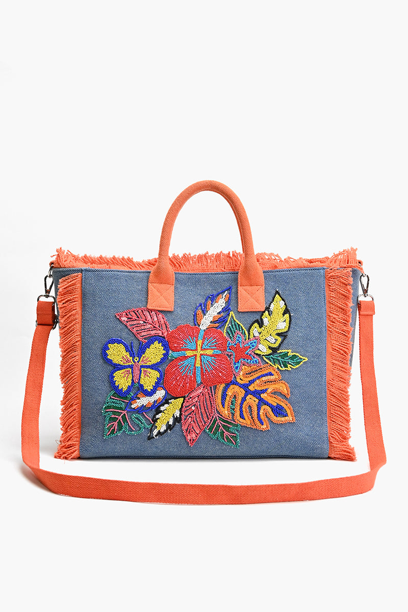 Rainbow Flutterby Foliage Tote