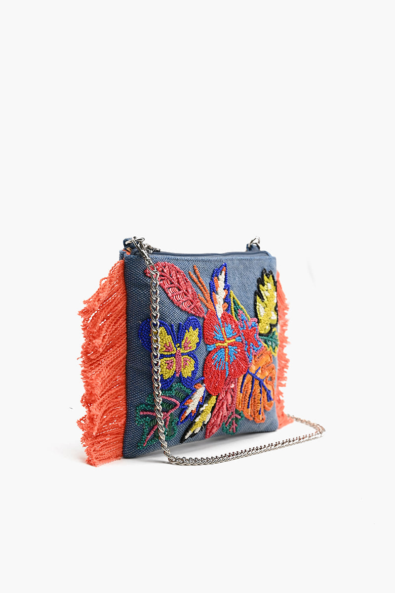 Rainbow Flutterby Foliage Clutch