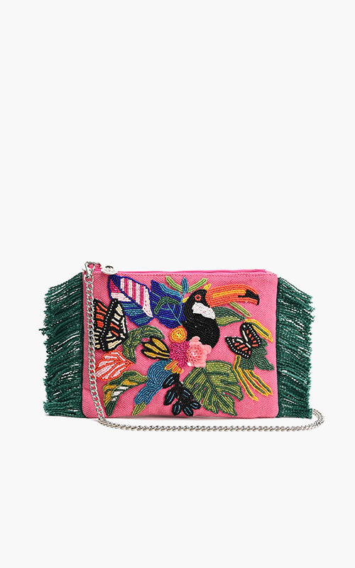 Pink Flutter Oasis Clutch Bag