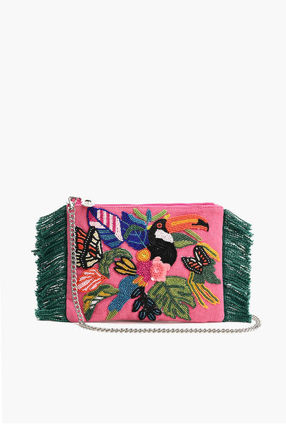 Pink Flutter Oasis Clutch Bag