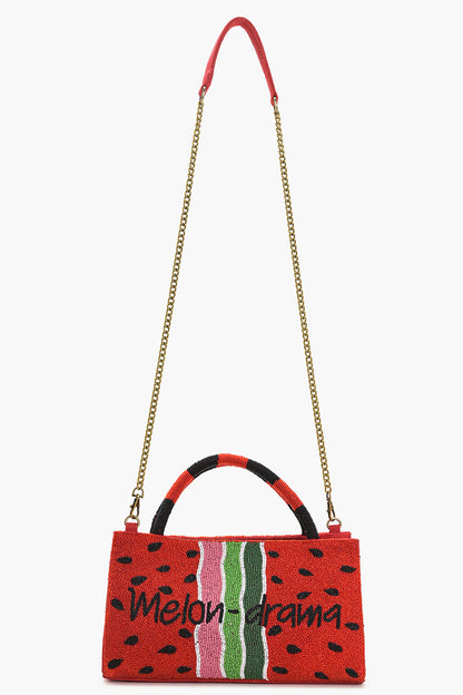 Melon Drama Beaded Handbag