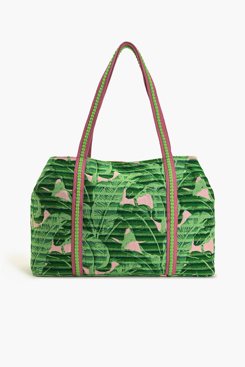 Watermelon Stripe Beaded Tote